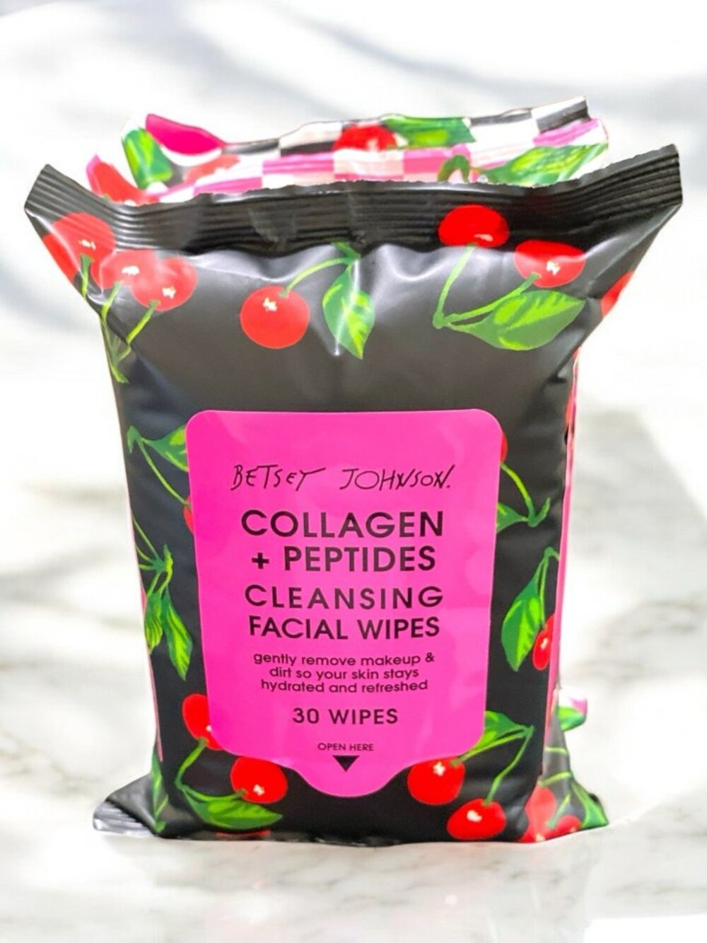 Betsey Johnson Collagen Peptides Cleansing Facial Wipes 4 Pack 120 Total Sealed